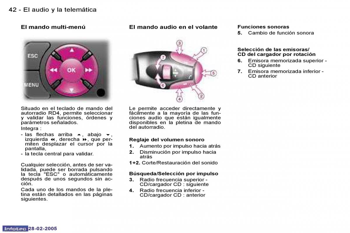 Peugeot 307 manual del propietario / page 44