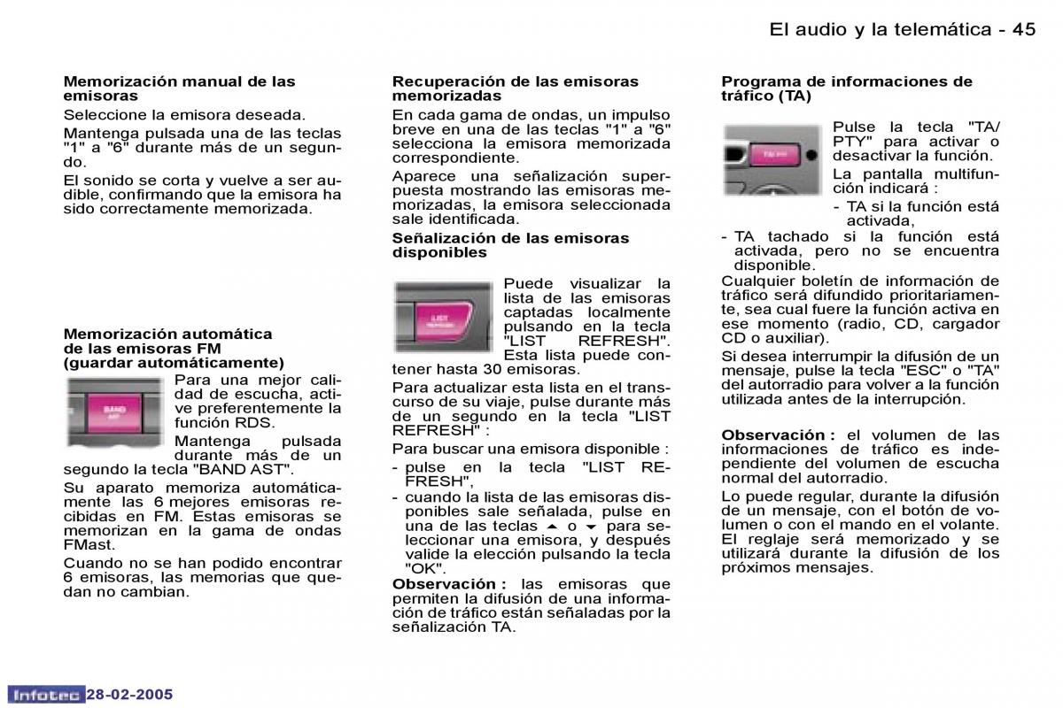 Peugeot 307 manual del propietario / page 48