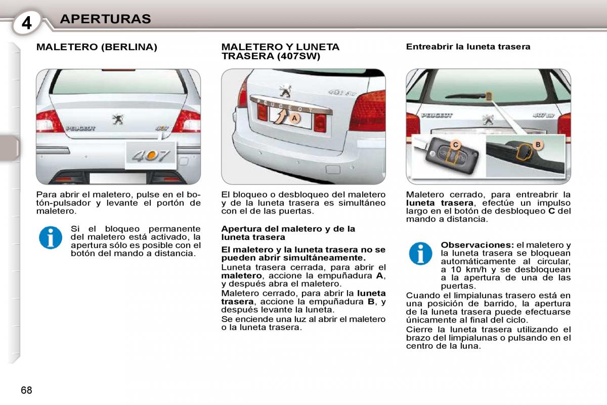 manual  Peugeot 407 manual del propietario / page 75