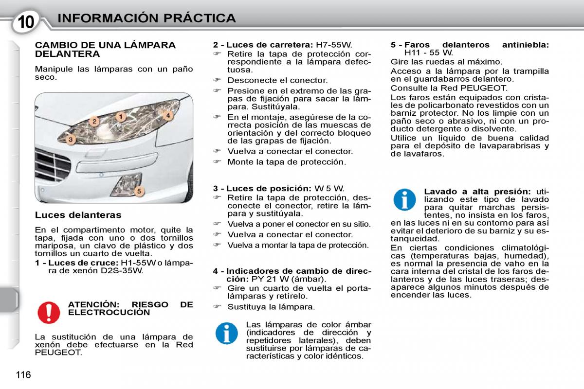 manual  Peugeot 407 manual del propietario / page 132