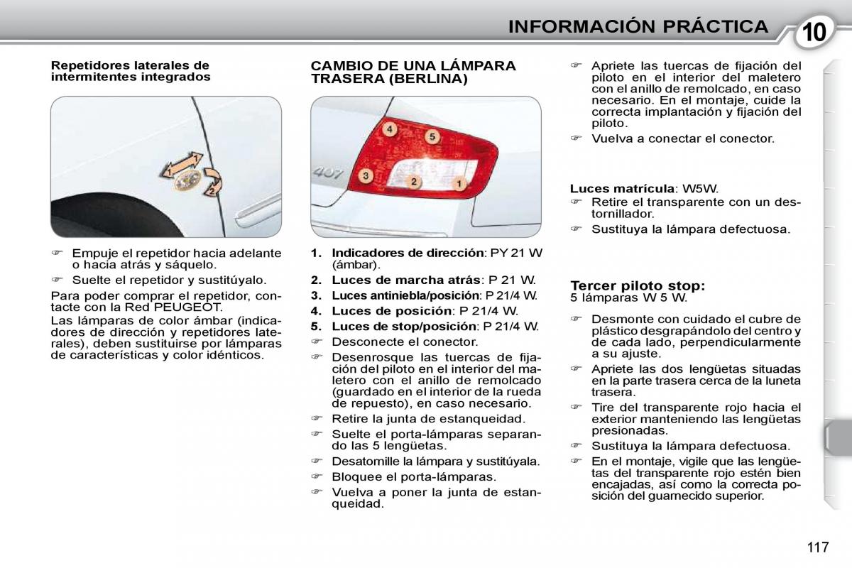 Peugeot 407 manual del propietario / page 133