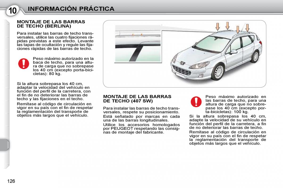 manual  Peugeot 407 manual del propietario / page 146