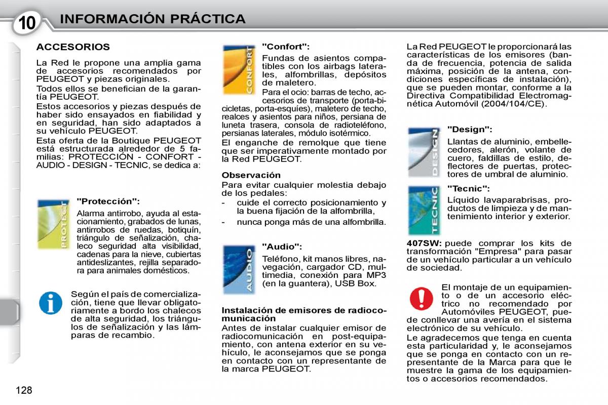 manual  Peugeot 407 manual del propietario / page 148