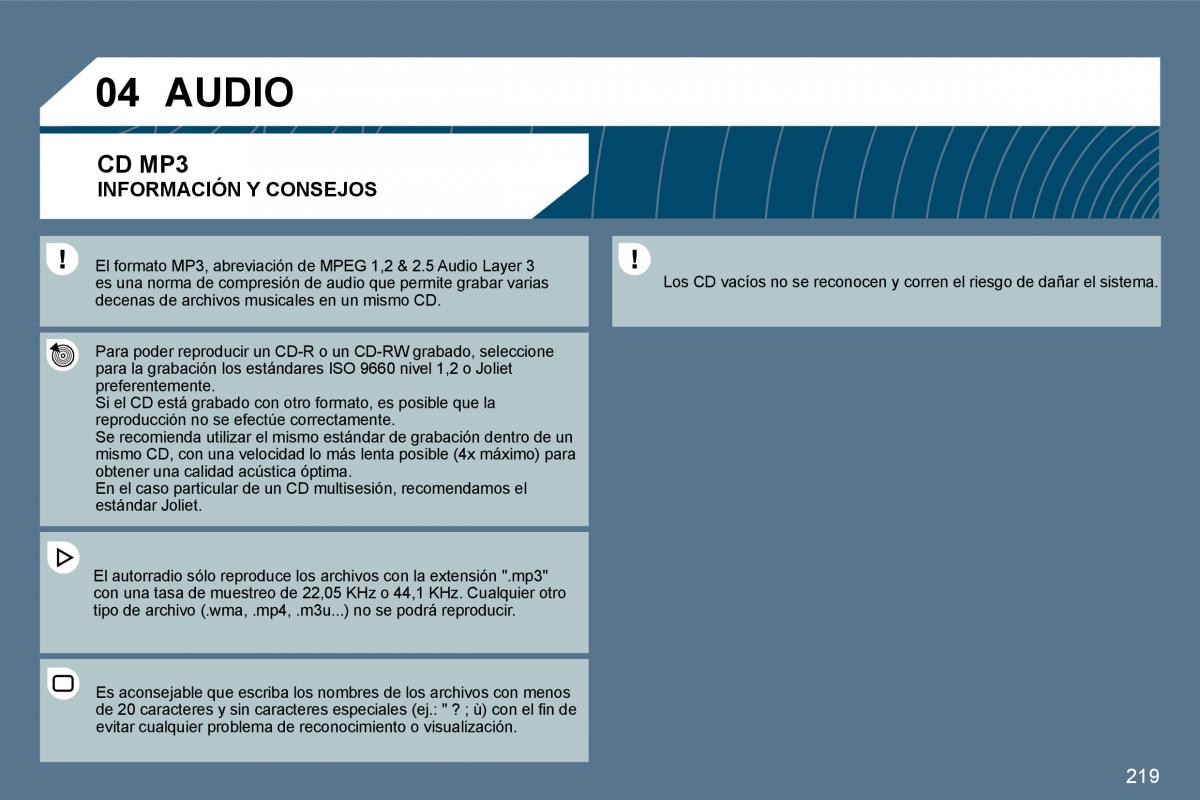 manual  Peugeot 407 manual del propietario / page 238