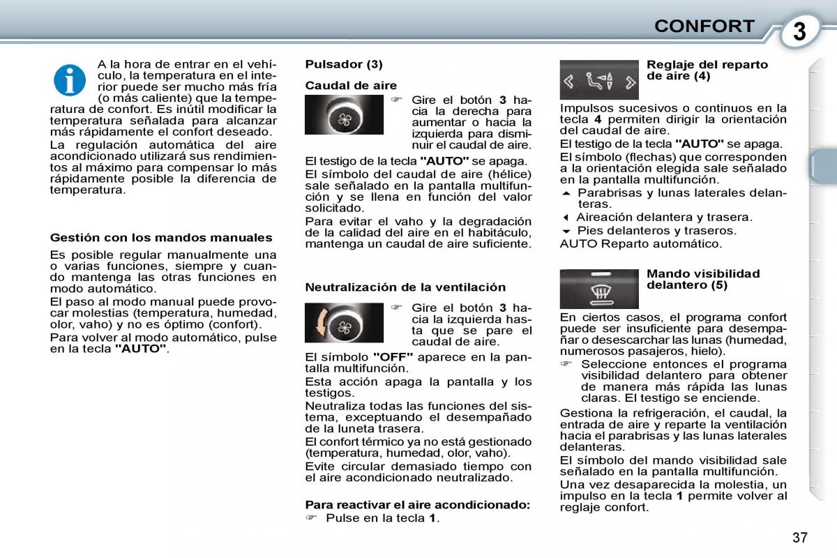 Peugeot 407 manual del propietario / page 37