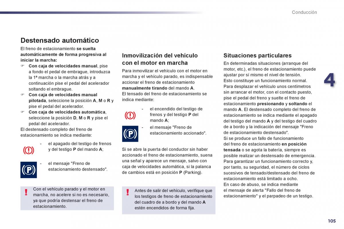 manual  Peugeot 508 manual del propietario / page 107