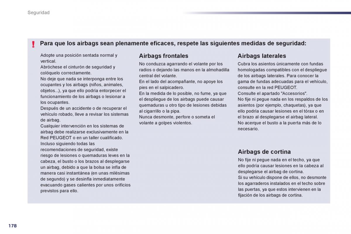 manual  Peugeot 508 manual del propietario / page 180