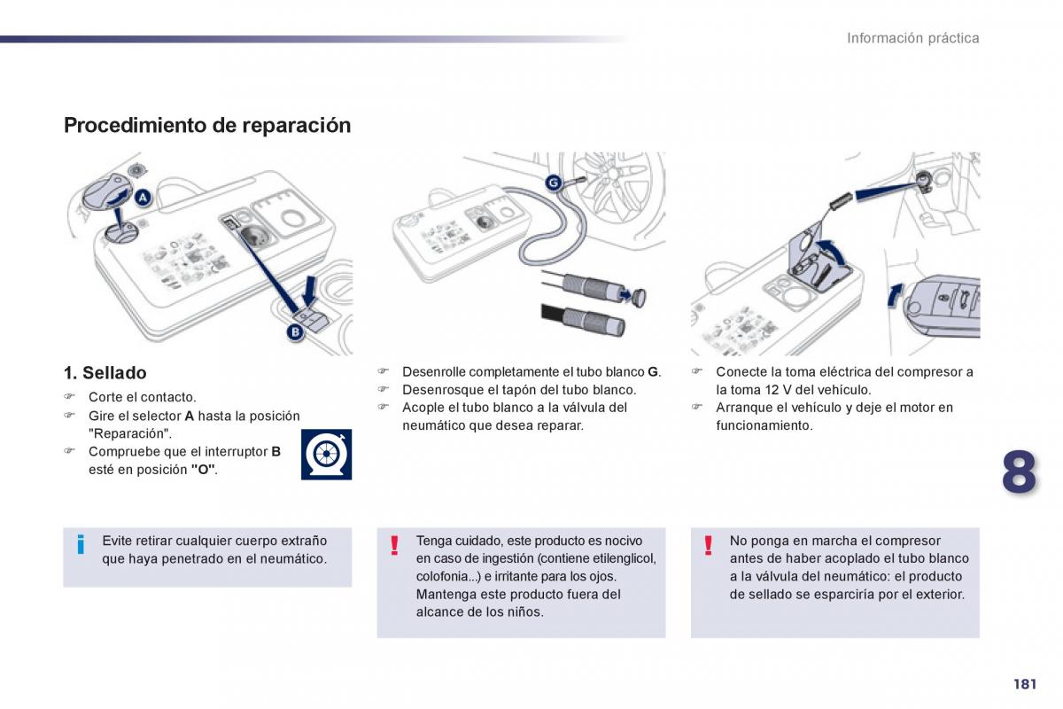 manual  Peugeot 508 manual del propietario / page 183