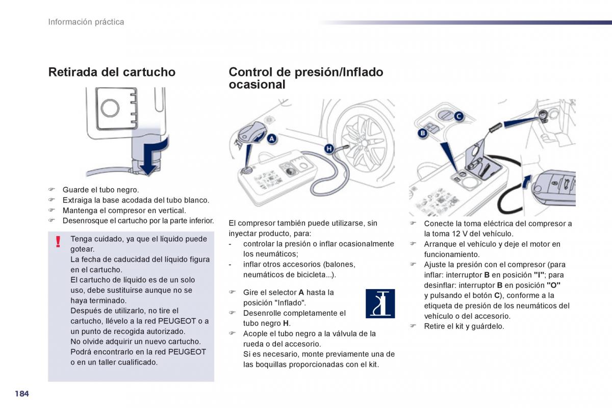 manual  Peugeot 508 manual del propietario / page 186