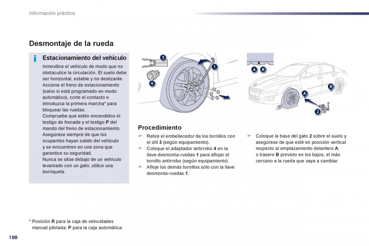 manual  Peugeot 508 manual del propietario / page 190