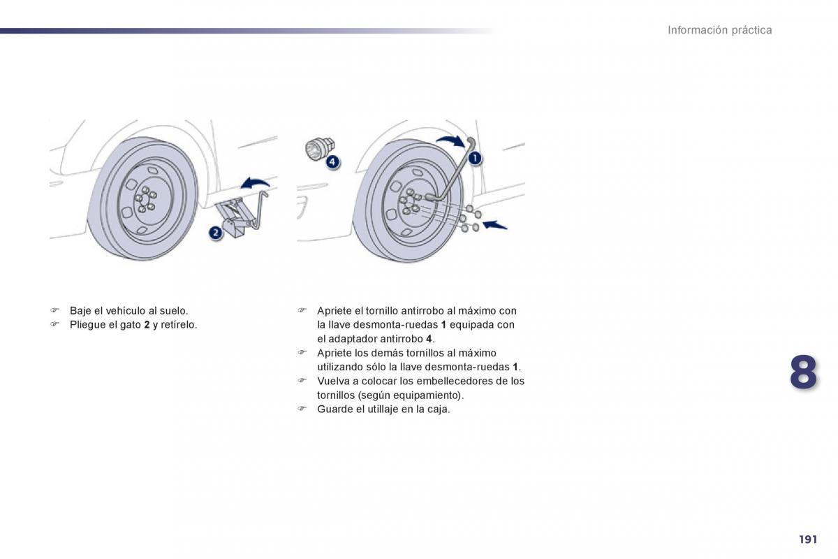 manual  Peugeot 508 manual del propietario / page 193