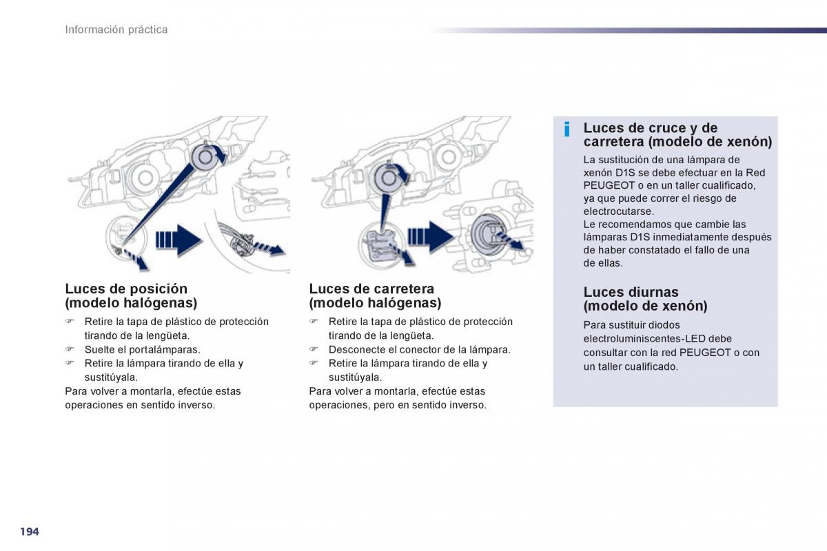 manual  Peugeot 508 manual del propietario / page 196