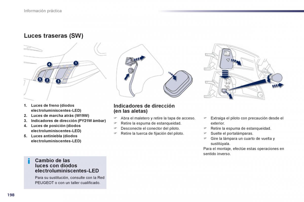 manual  Peugeot 508 manual del propietario / page 200