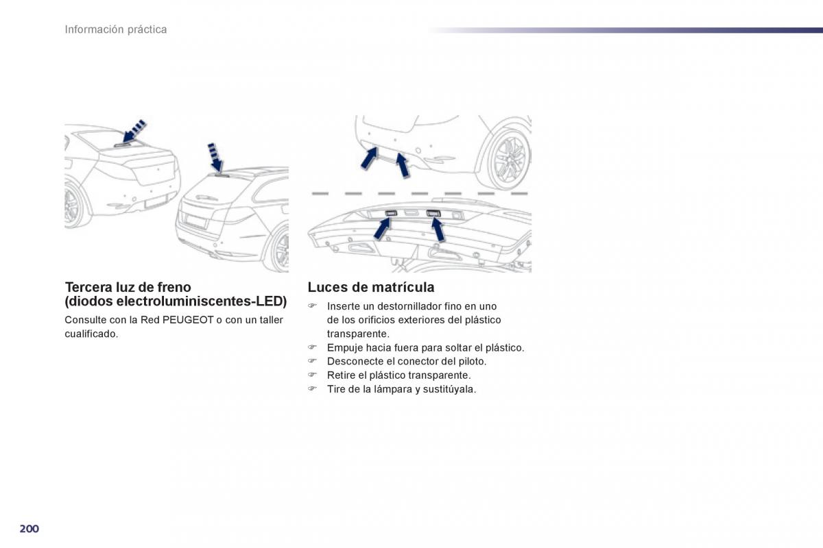 manual  Peugeot 508 manual del propietario / page 202