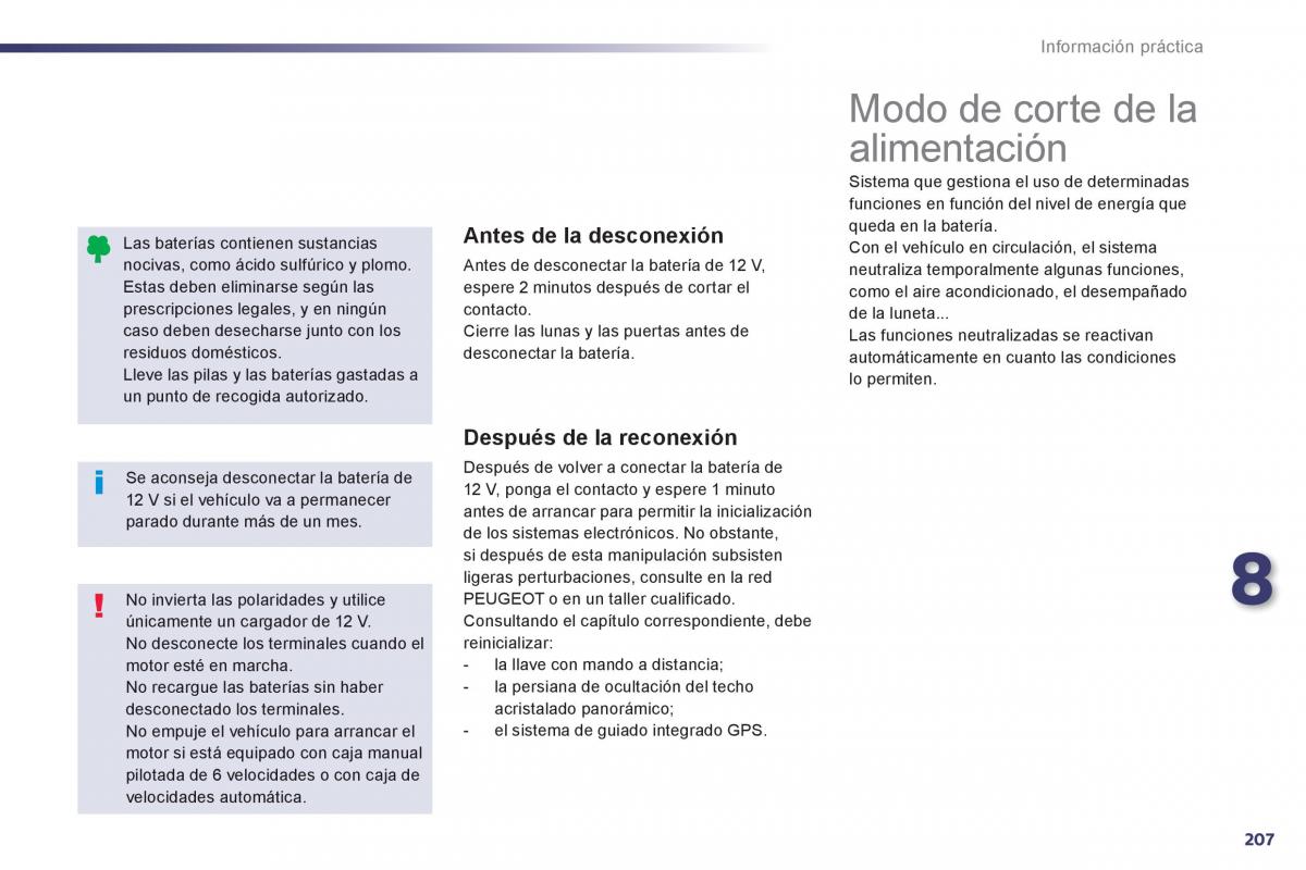 manual  Peugeot 508 manual del propietario / page 209