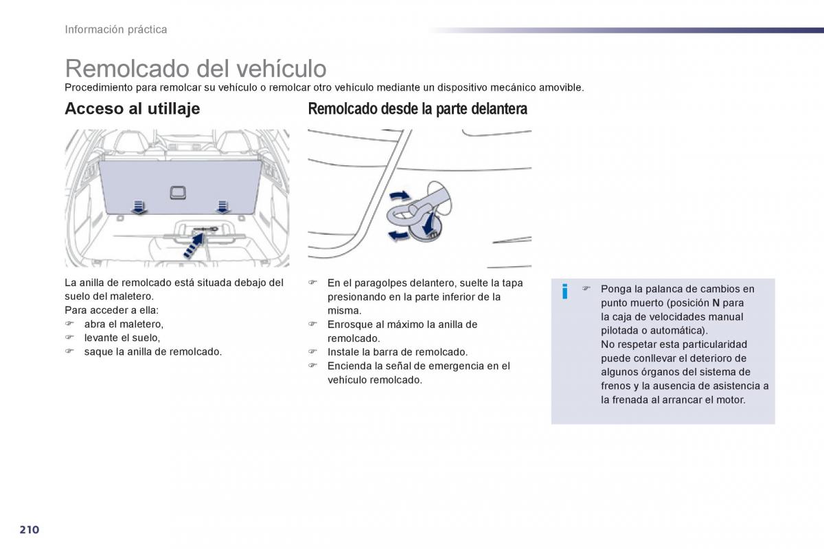 manual  Peugeot 508 manual del propietario / page 212