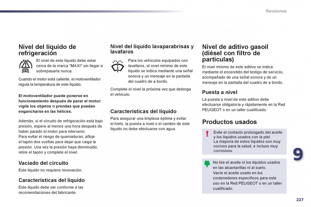 manual  Peugeot 508 manual del propietario / page 229