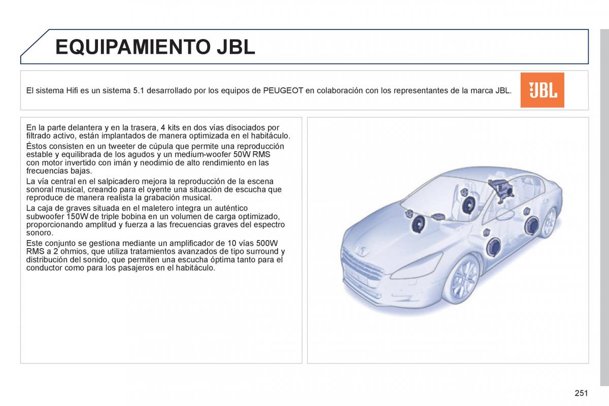 manual  Peugeot 508 manual del propietario / page 253