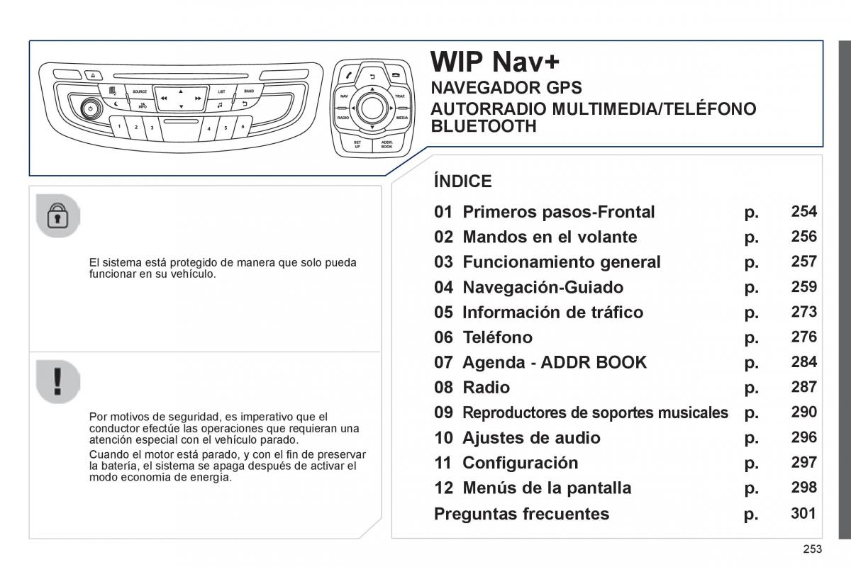 manual  Peugeot 508 manual del propietario / page 255