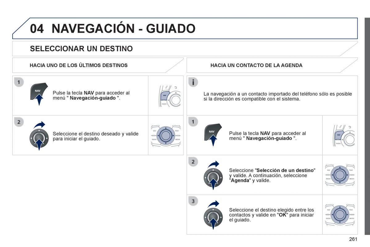 manual  Peugeot 508 manual del propietario / page 263