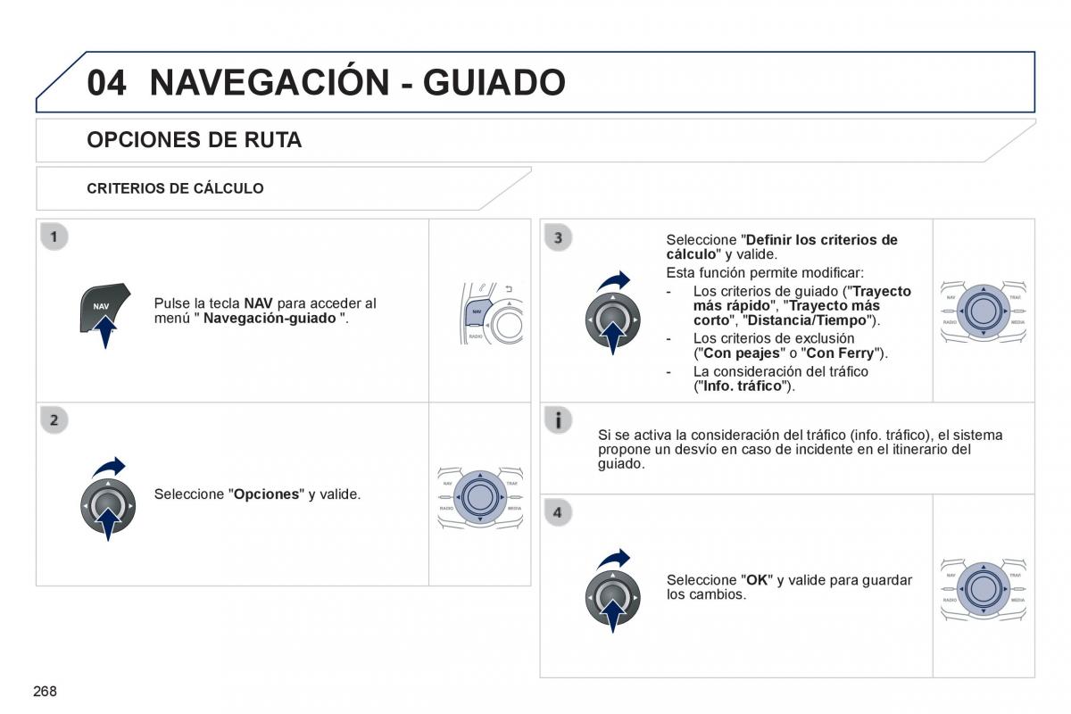 manual  Peugeot 508 manual del propietario / page 270