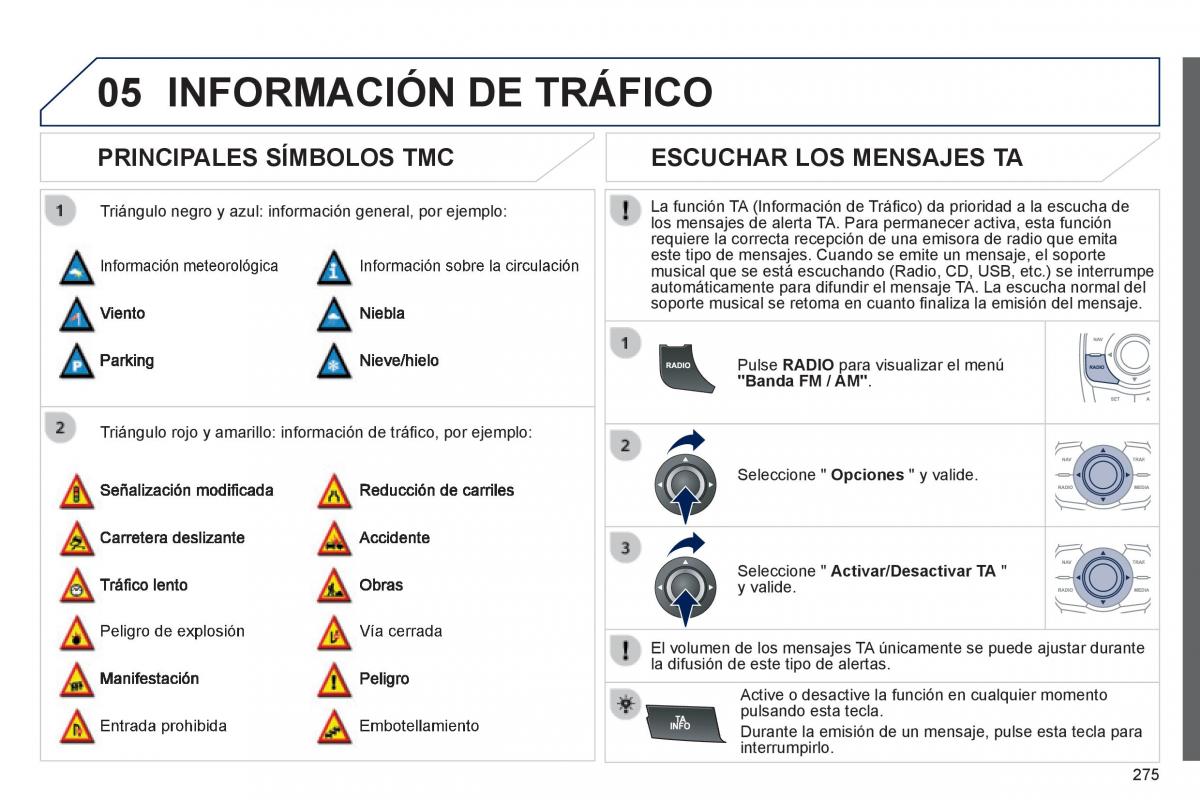 manual  Peugeot 508 manual del propietario / page 277