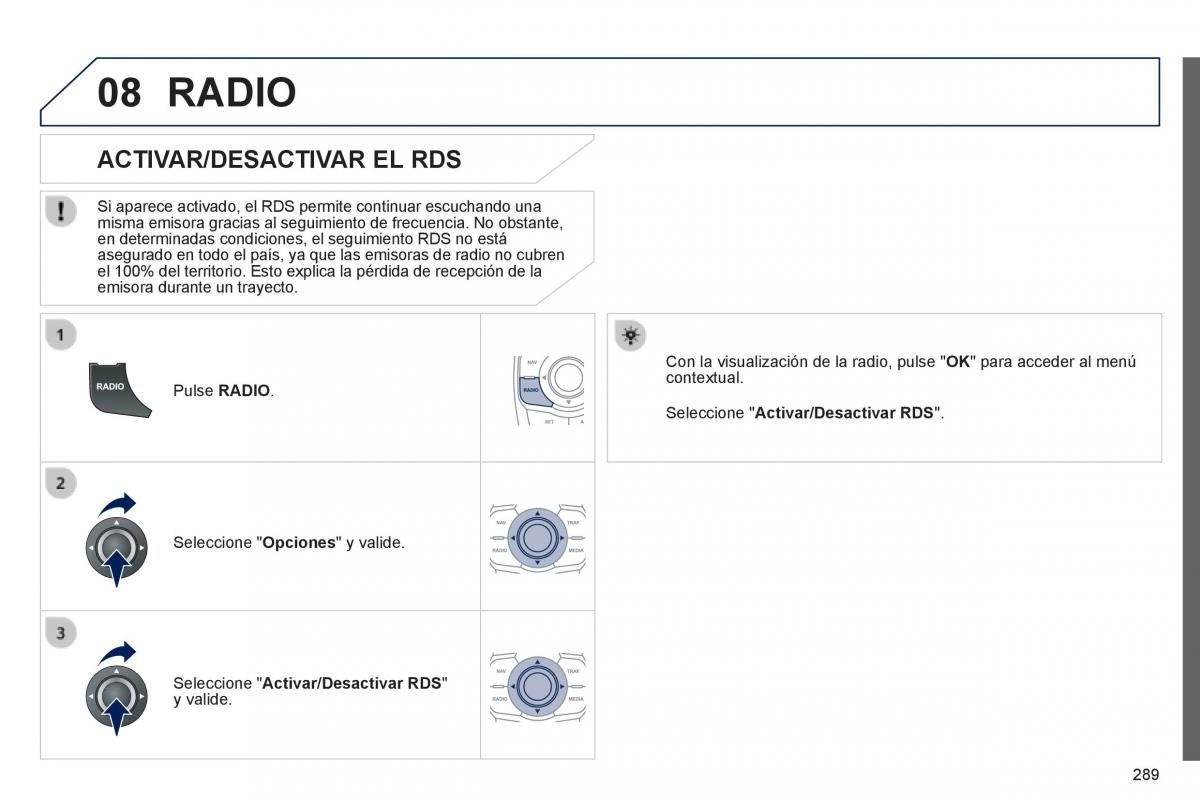 manual  Peugeot 508 manual del propietario / page 291