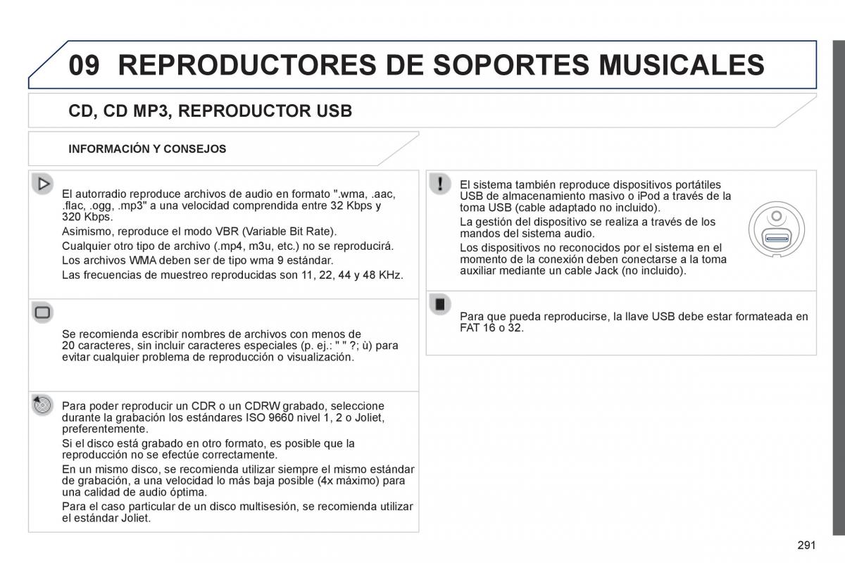 manual  Peugeot 508 manual del propietario / page 293