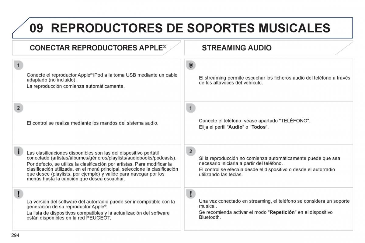 manual  Peugeot 508 manual del propietario / page 296