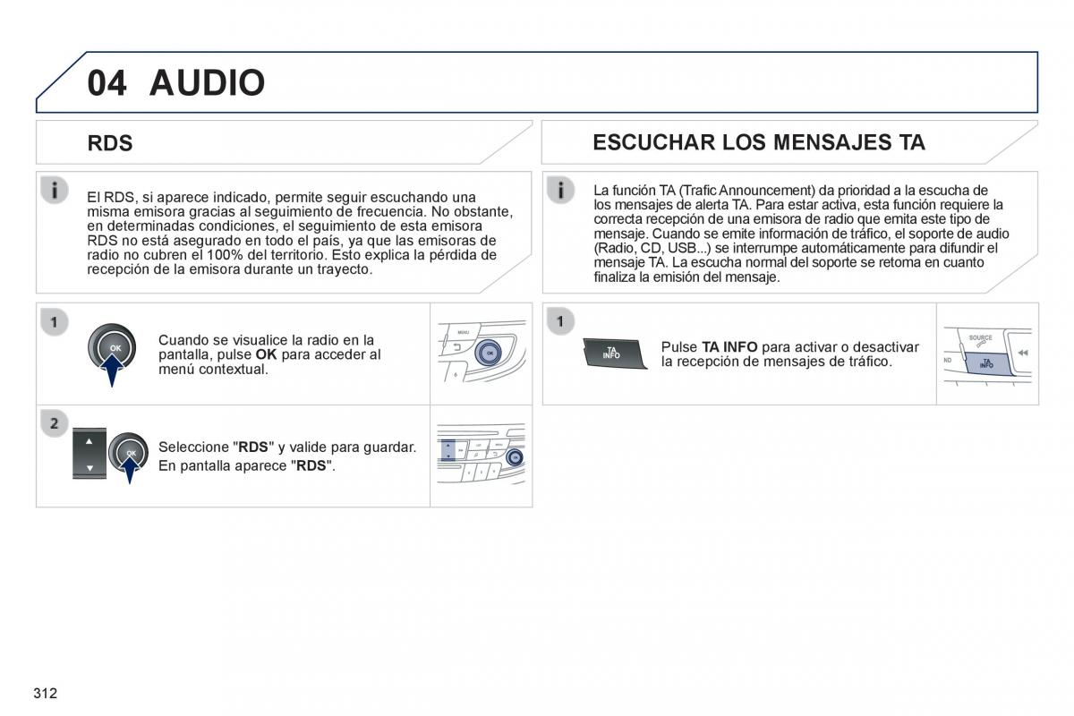 manual  Peugeot 508 manual del propietario / page 314