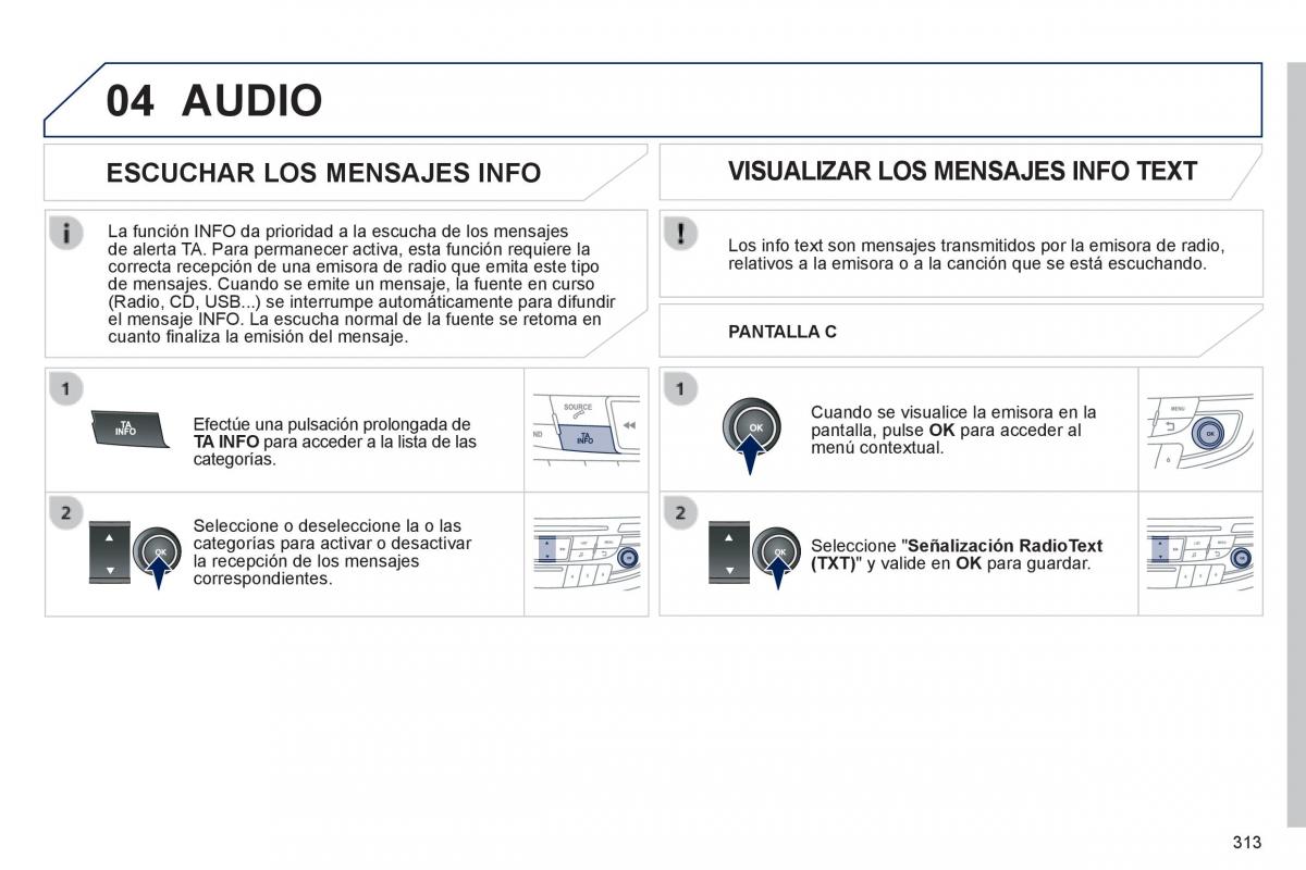 manual  Peugeot 508 manual del propietario / page 315