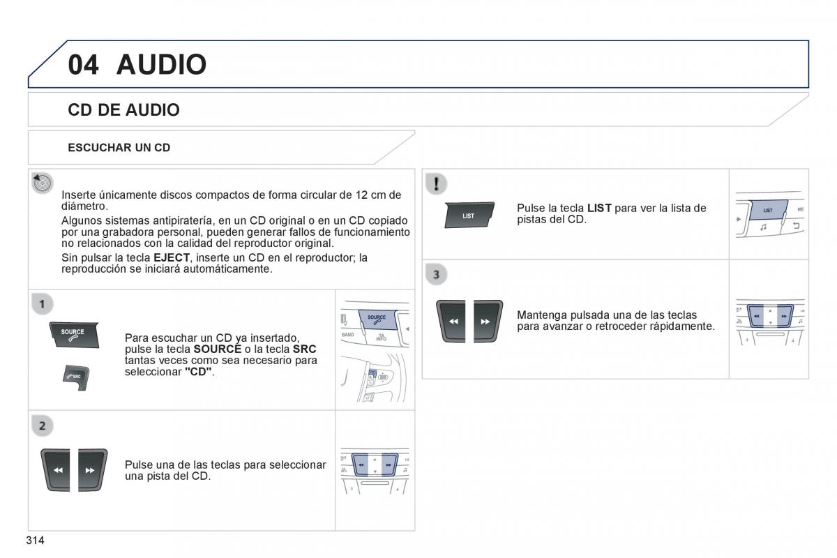 manual  Peugeot 508 manual del propietario / page 316