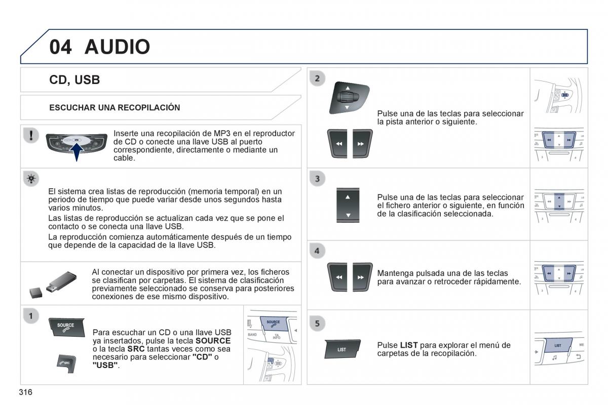 manual  Peugeot 508 manual del propietario / page 318