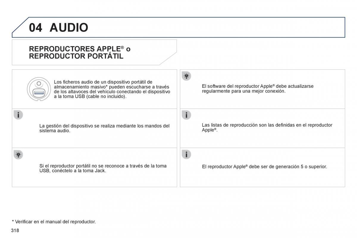 Peugeot 508 manual del propietario / page 320