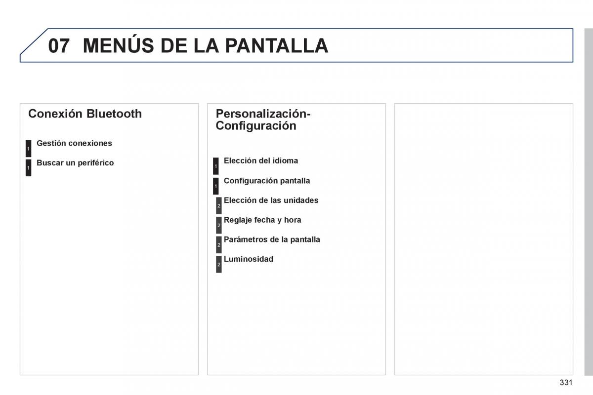 manual  Peugeot 508 manual del propietario / page 333