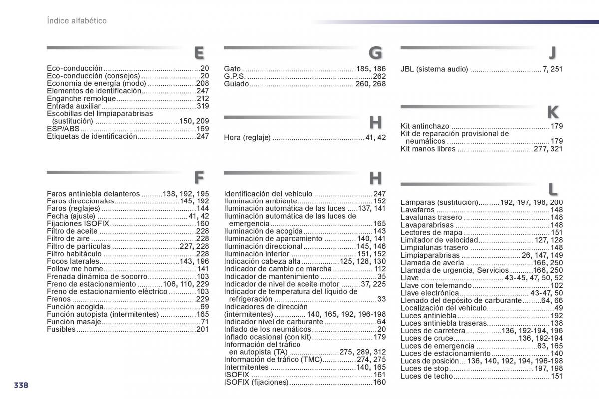 Peugeot 508 manual del propietario / page 340