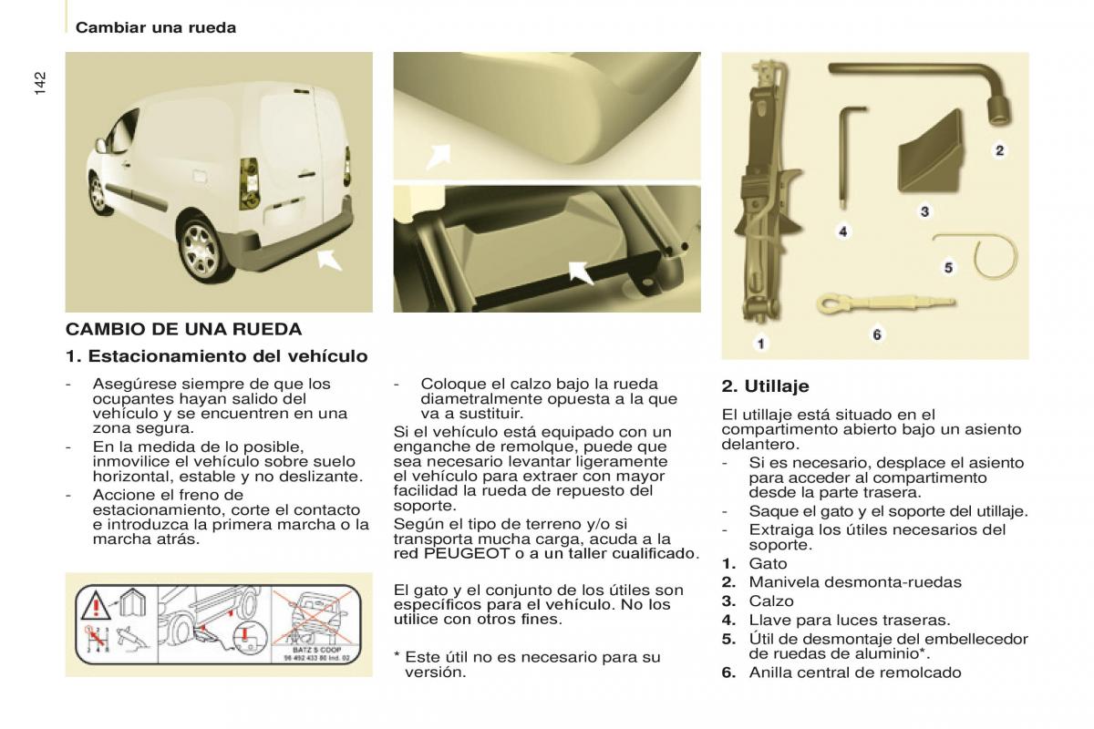 Peugeot Partner II 2 manual del propietario / page 144