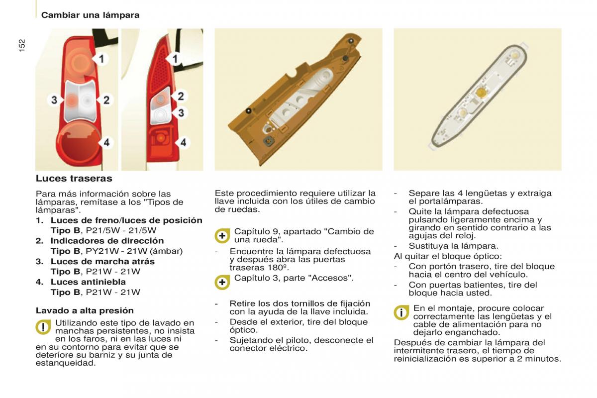 Peugeot Partner II 2 manual del propietario / page 154