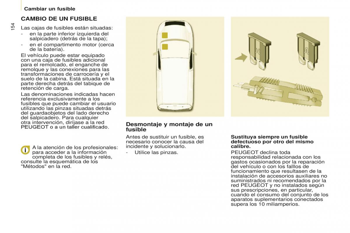 Peugeot Partner II 2 manual del propietario / page 156