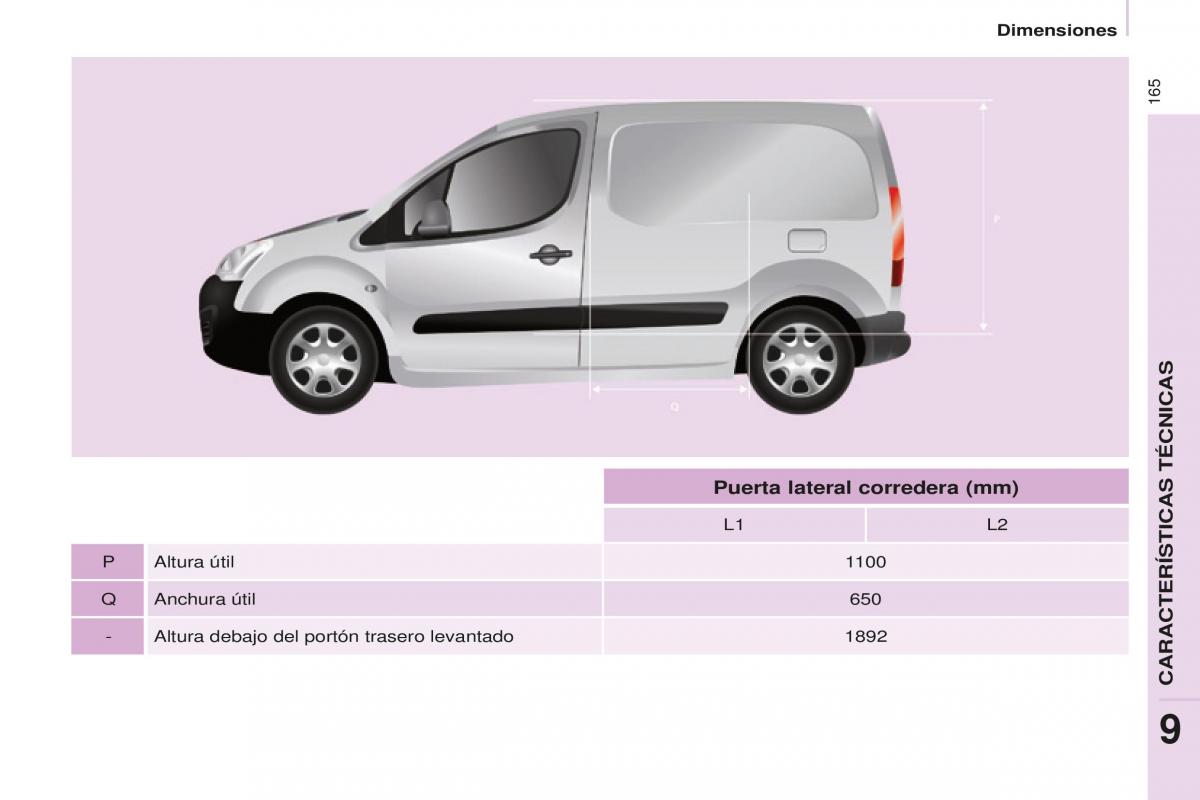 Peugeot Partner II 2 manual del propietario / page 167