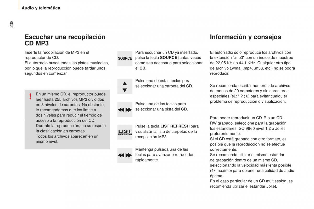 Peugeot Partner II 2 manual del propietario / page 240