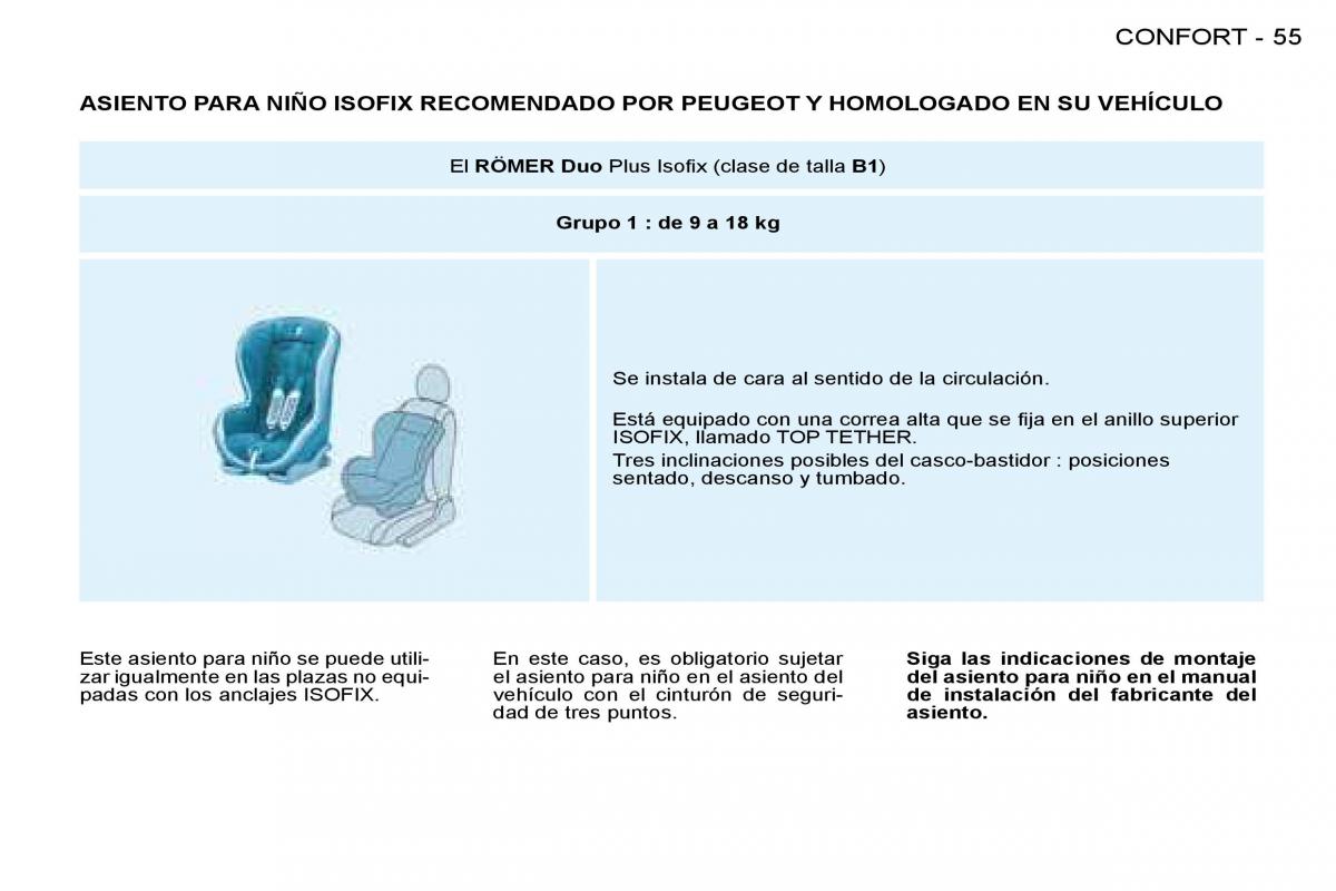 Peugeot 206 SW manual del propietario / page 58