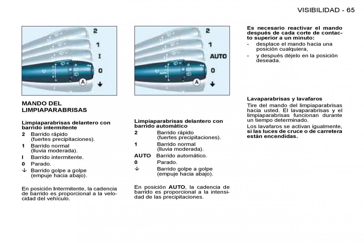 Peugeot 206 SW manual del propietario / page 69