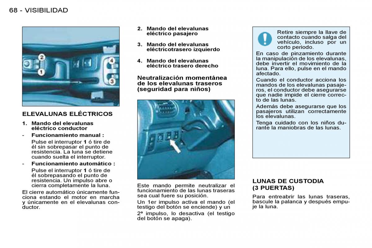 Peugeot 206 SW manual del propietario / page 72