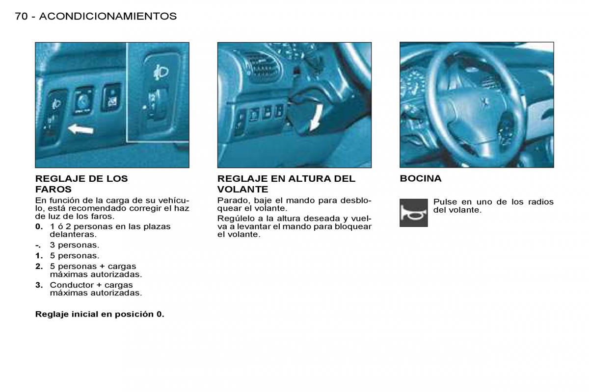 Peugeot 206 SW manual del propietario / page 74