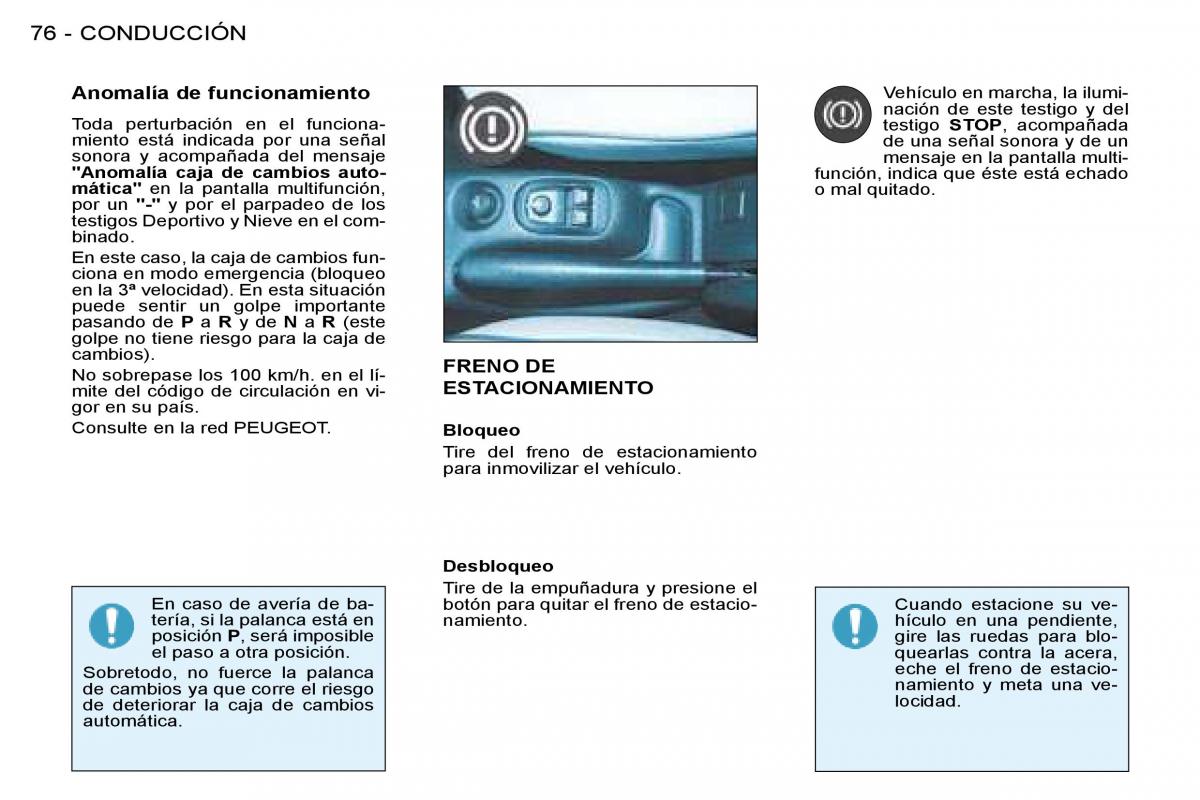 Peugeot 206 SW manual del propietario / page 80