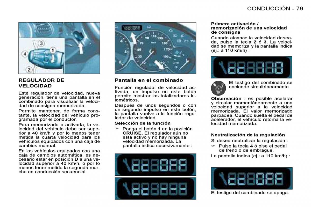 Peugeot 206 SW manual del propietario / page 84