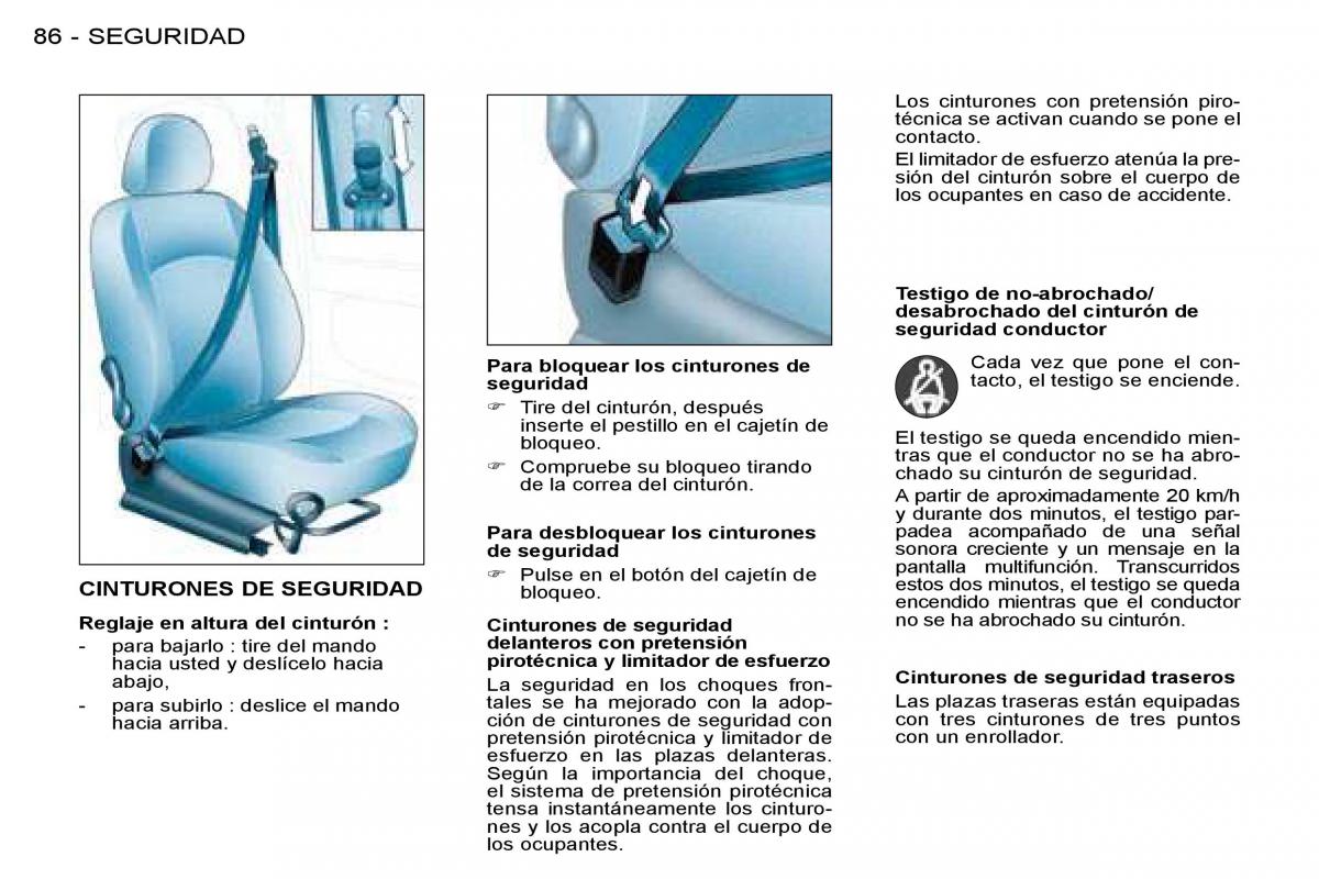 Peugeot 206 SW manual del propietario / page 93