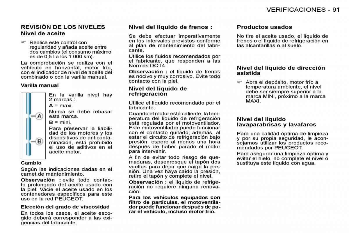 Peugeot 206 SW manual del propietario / page 97