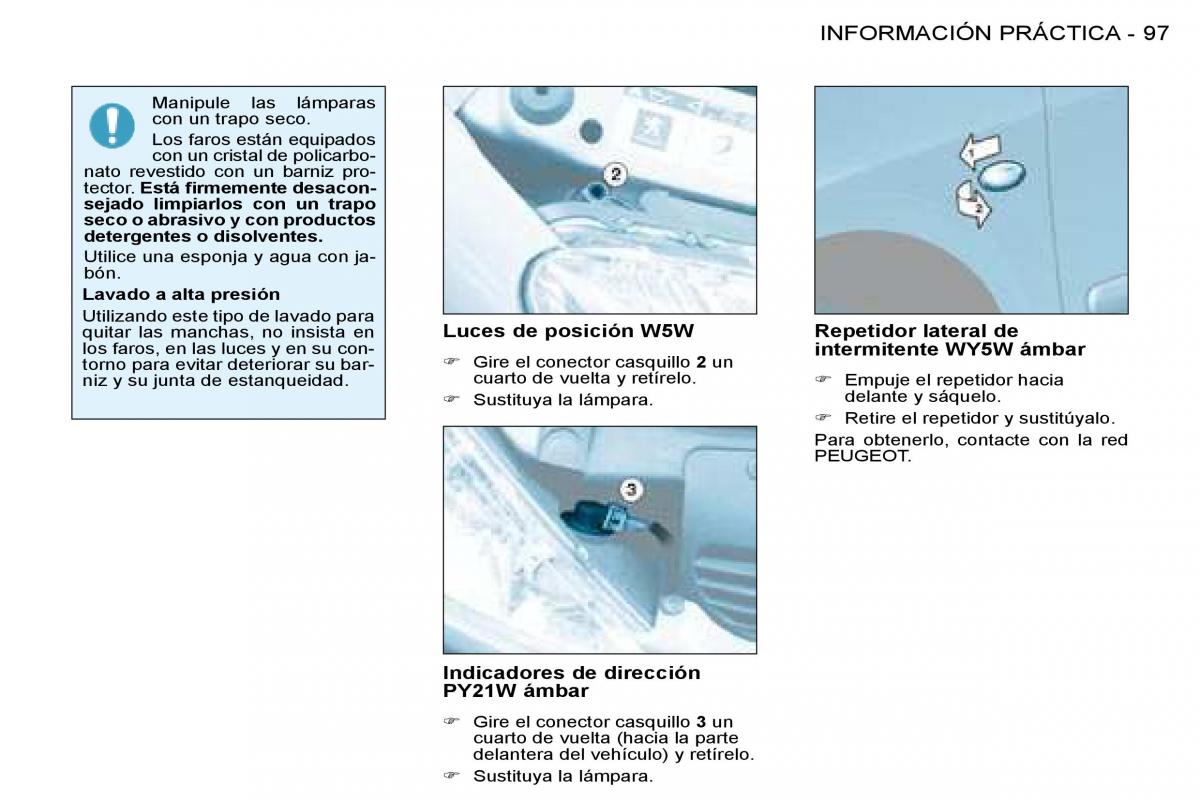 Peugeot 206 SW manual del propietario / page 103